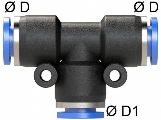 Cupla T push-in 8mm, POM/alama