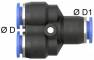 Cupla Y push-in 6mm-8mm, POM/alama