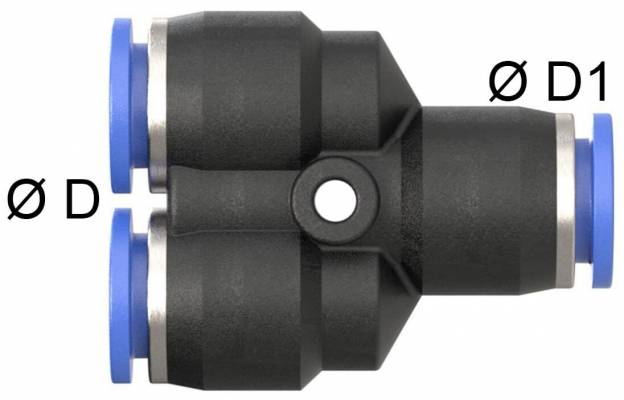 Cupla Y push-in 6mm-8mm, POM/alama