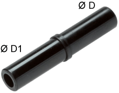 Adaptor push-in 4mm, POM