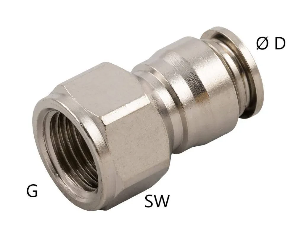 Cuple drepte push-in metalice cu filet interior