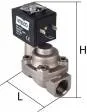 Electroventile 2/2 cu piston pentru abur, NC, PN 10, max. 180°C