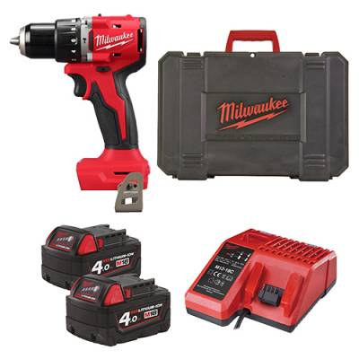 Masina de gaurit compacta, cu percutie si motor fara perii M18 - Milwaukee M18 BLPDRC-402C