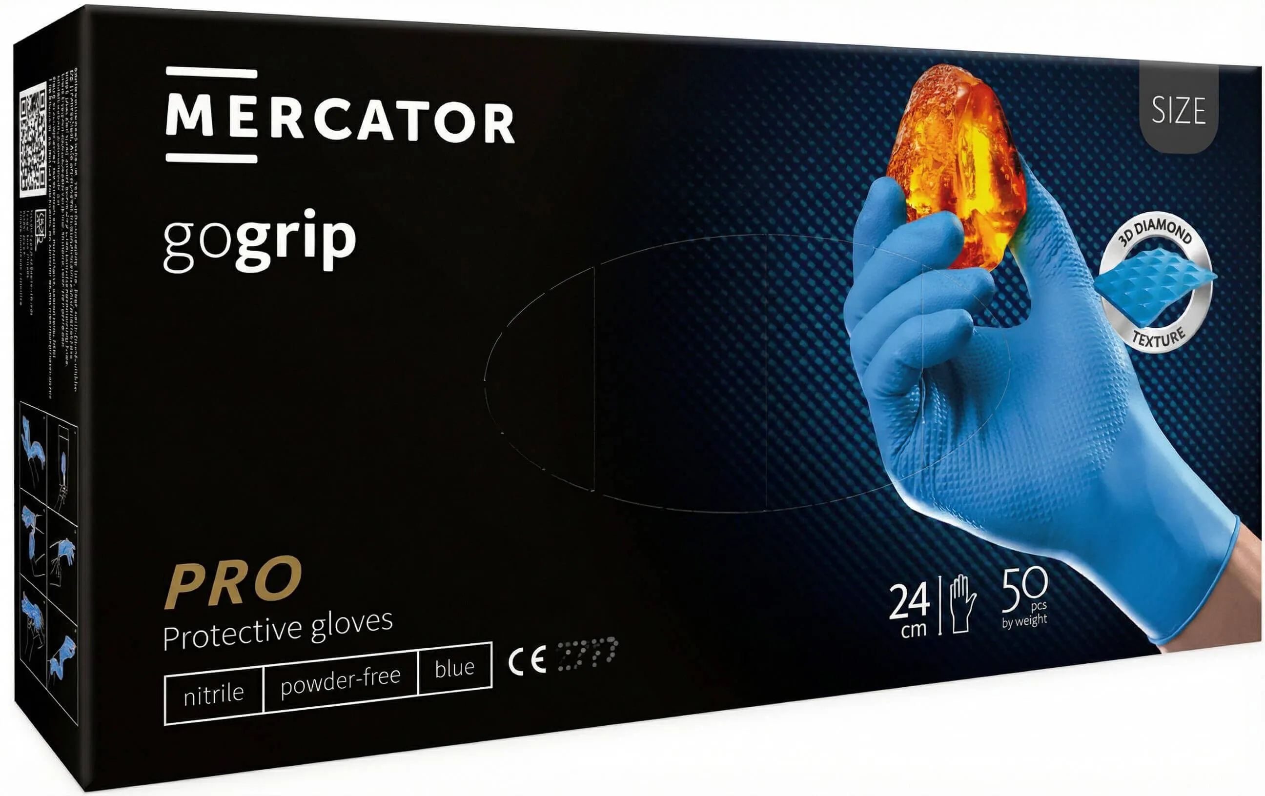 Manusi de protectie MERCATOR gogrip de unica folosinta, albastre