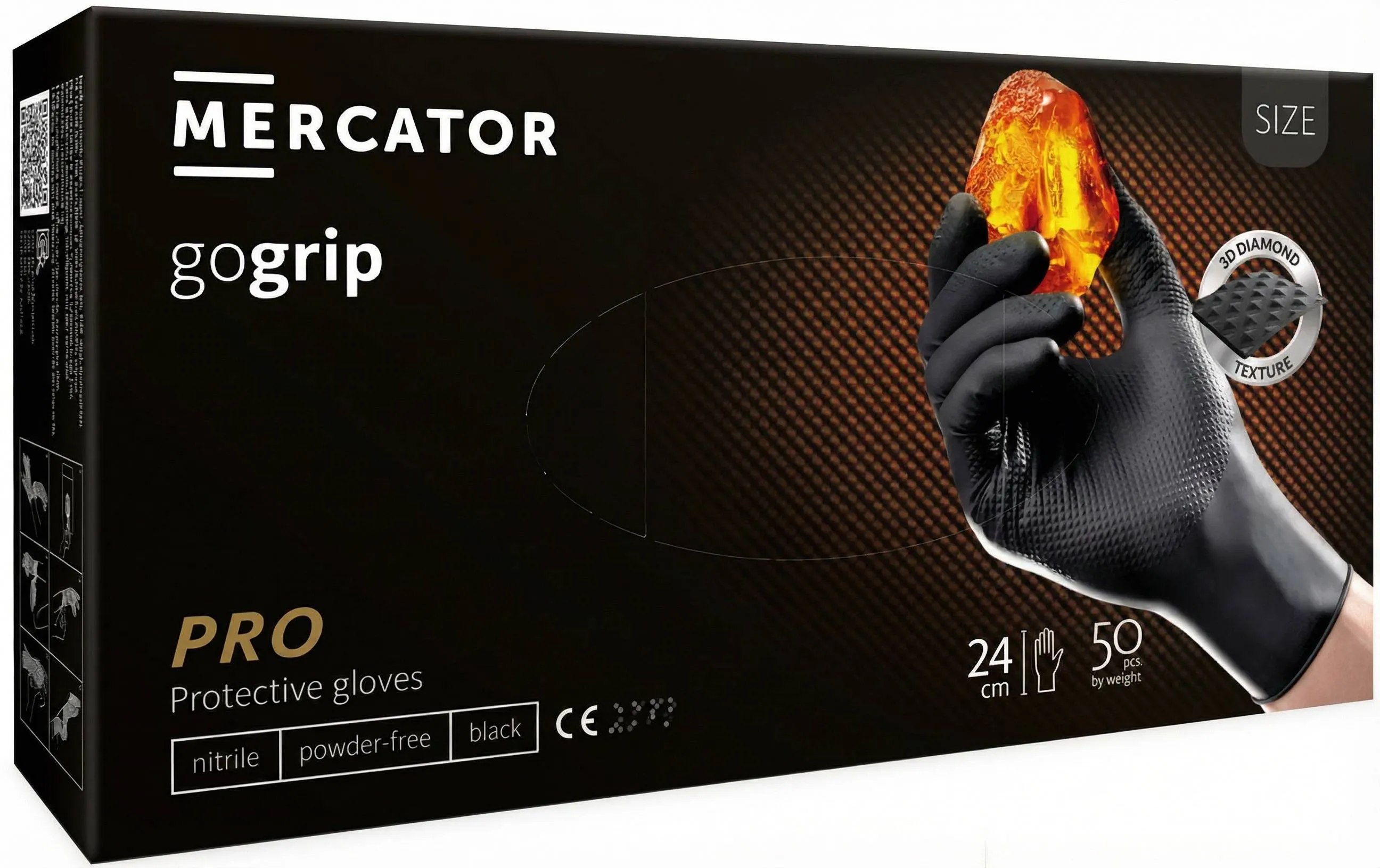 Manusi de protectie MERCATOR gogrip de unica folosinta, negre