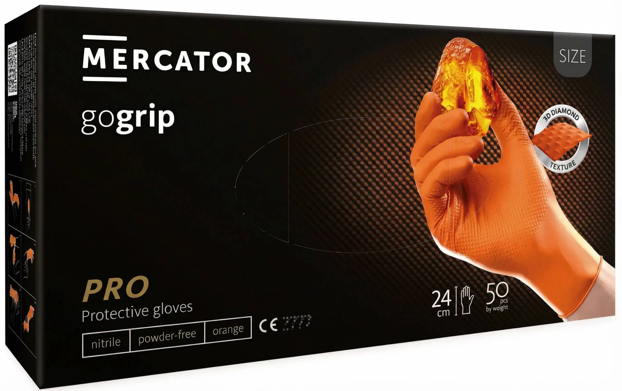 Manusi de protectie MERCATOR gogrip de unica folosinta, portocalii