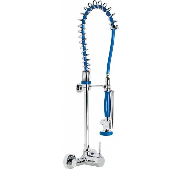 Baterie cu pre-clatire si mixer cu maner pentru perete
