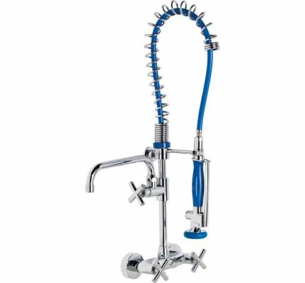 Baterie cu pre-clatire, mixer perete si gat