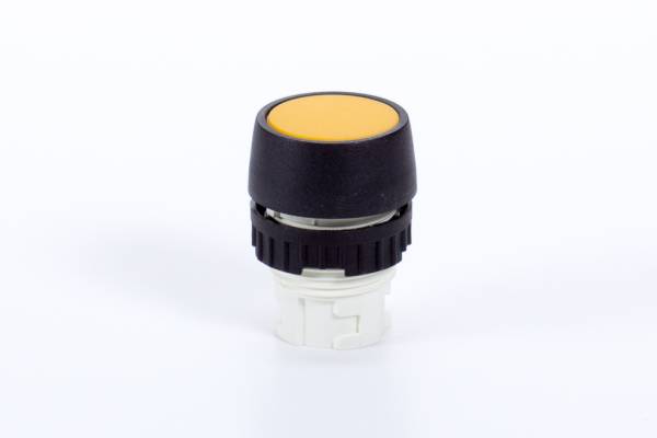 Buton distribuitoare pentru montaj in panou, buton push, galben
