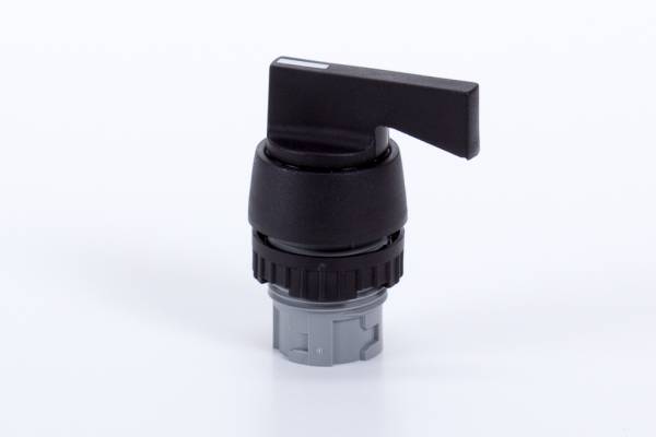 Buton distribuitoare pentru montaj in panou, maneta selectoare lunga, neagra