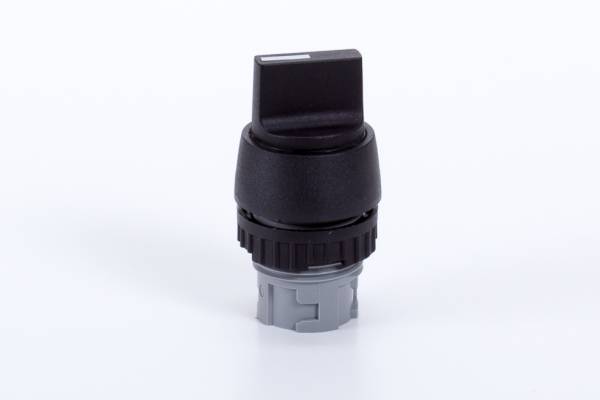 Buton distribuitoare pentru montaj in panou, maneta selectoare scurta, neagra