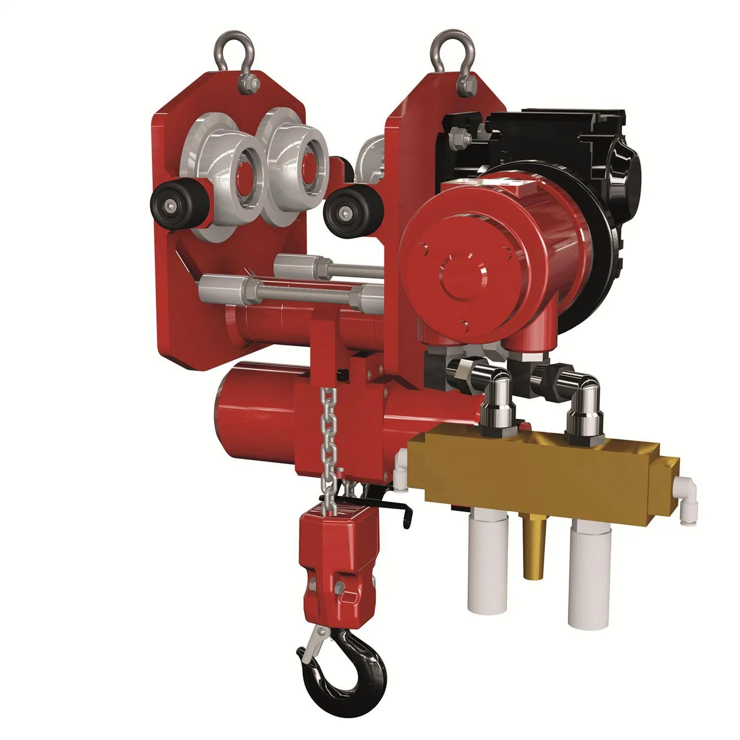 Combinatie palan pneumatic si troliu 500 kg