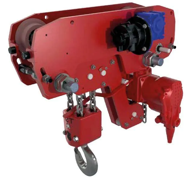 Combinatie palan pneumatic si troliu 12000 kg - compact