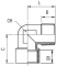 Cot 90° cu filet interior G 1&QUOT;-exterior R 1&QUOT;, PN 80, alama nichelata