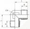 Cot 90° cu filete exterioare R 3/4&QUOT;, PN 85, alama nichelata