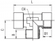 Conector T cu 2 filete interioare G 1/2&QUOT; si 1 filet exterior R 1/2&QUOT;, alama nichelata