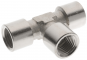 Conector T cu filete interioare M 5, PN 60, alama nichelata