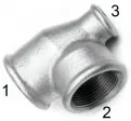 Conector T cu filete interioare, egal sau redus, din fonta maleabila