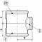 Conector T cu filete interioare Rp 2&QUOT;-Rp 1&QUOT;-Rp 2&QUOT;, din fonta maleabila