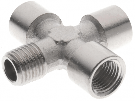 Conector X cu 3 filete interioare G 1/2&QUOT; si 1 filet exterior R 1/2&QUOT;, alama nichelata