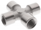 Conector X cu filete interioare G 1/2&QUOT;, alama nichelata