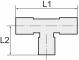 Conector T cu 2 filete exterioare R 1&QUOT; si 1 filet interior G 1&QUOT;, din alama nichelata