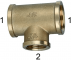 Conector T redus cu filete interioare G 1&QUOT;-G 1/2&QUOT;-G 1&QUOT;, alama