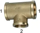Conector T redus cu filete interioare, din alama