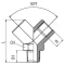 Conector Y cu 2 filete interioare G 1/2&QUOT; si 1 filet exterior R 1/2&QUOT;, alama nichelata