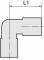 Cupla L push-in metalica, 5 mm