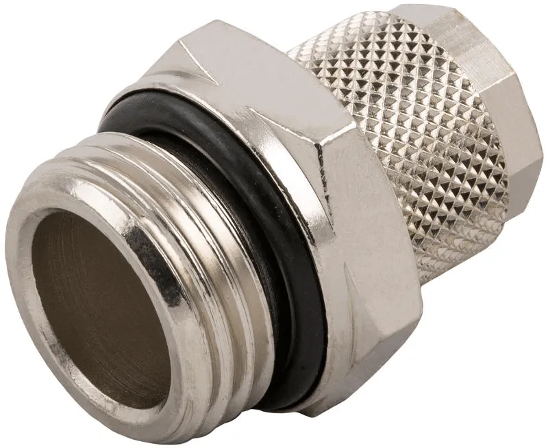 Cuple drepte push-on cu filet exterior cilindric etansat cu O-ring, alama nichelata