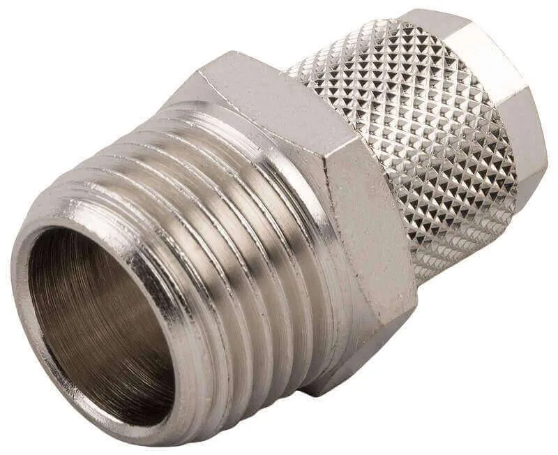 Cuple drepte push-on cu filet exterior conic, alama nichelata