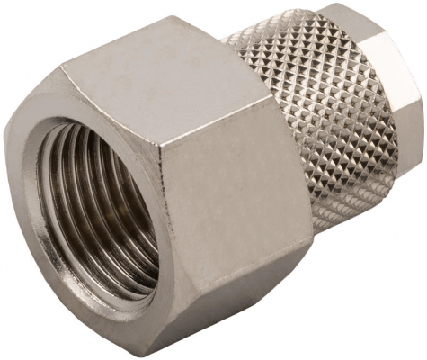 Cupla dreapta push-on 8/6 mm cu filet interior cilindric G 1/4&QUOT;, alama nichelata