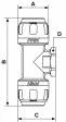 Cupla T push-on, filet interior, pentru teava