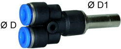 Cupla Y push-in cu adaptor, egala sau redusa, seria Mini