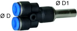 Cupla Y push-in cu adaptor, egala sau redusa, seria Mini