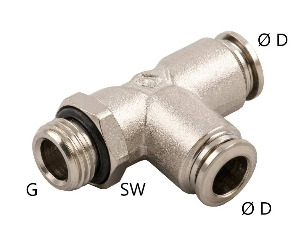 Cuple L-T push-in metalice cu filet exterior