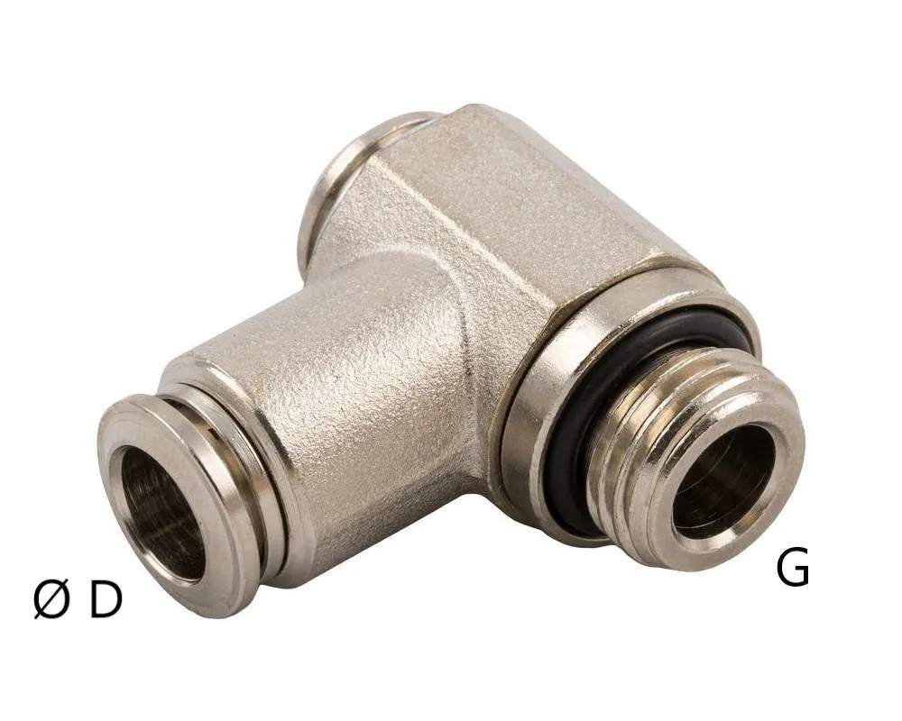 Cuple L banjo push-in metalice cu filet exterior