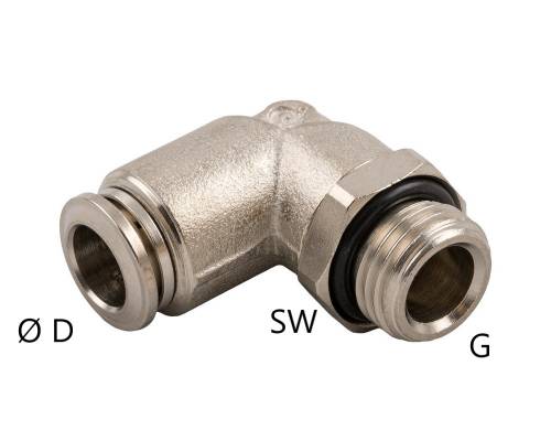 Cupla L push-in metalica cu filet exterior, G 1/8&QUOT; - 8 mm