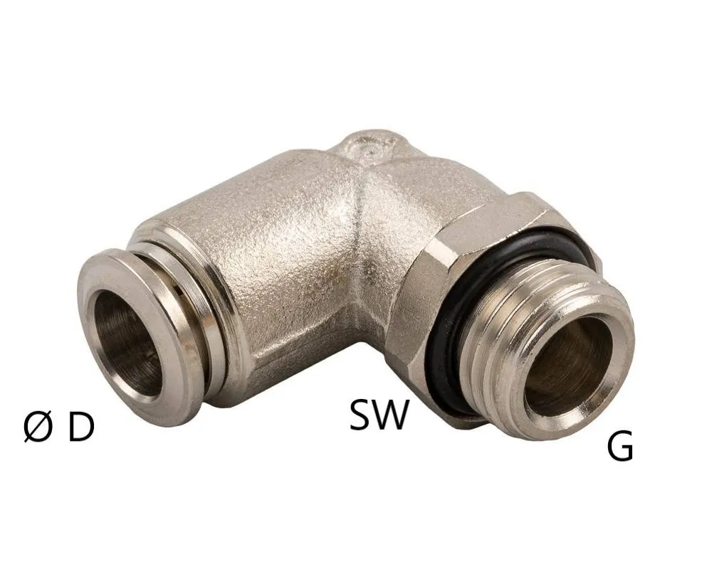 Cuple L push-in metalice cu filet exterior