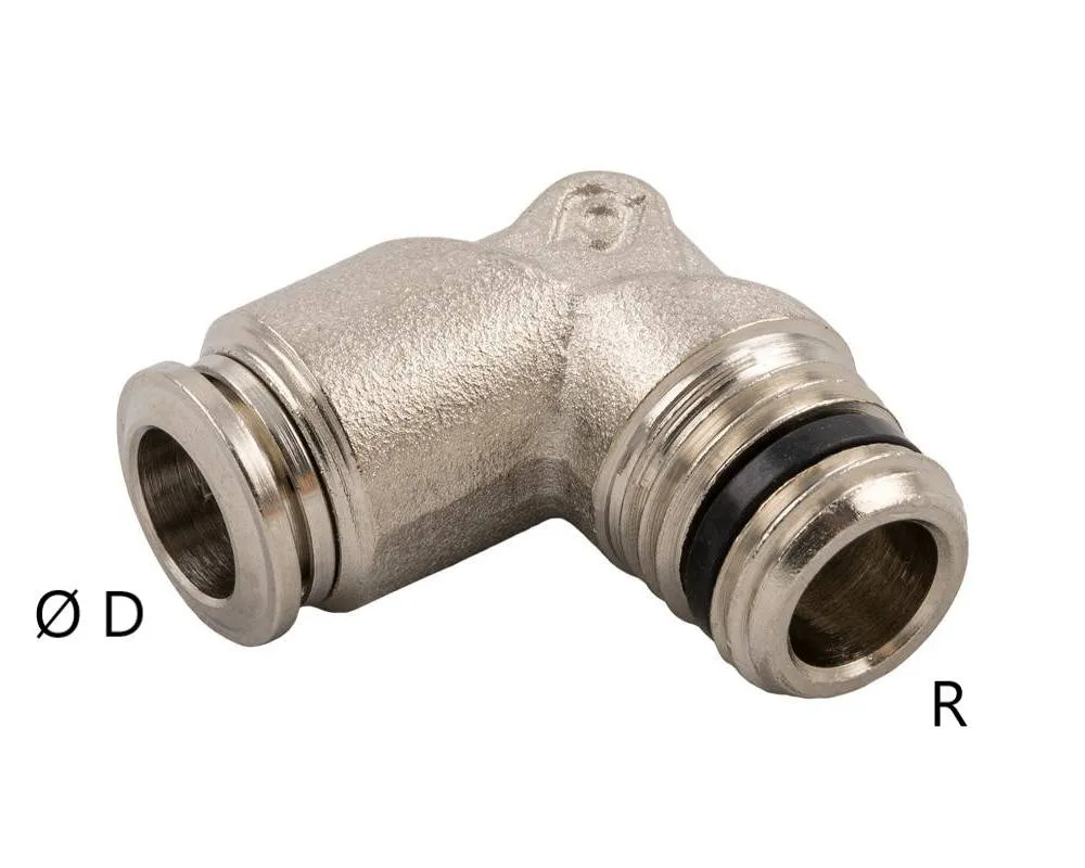 Cuple L push-in metalice cu filet exterior conic