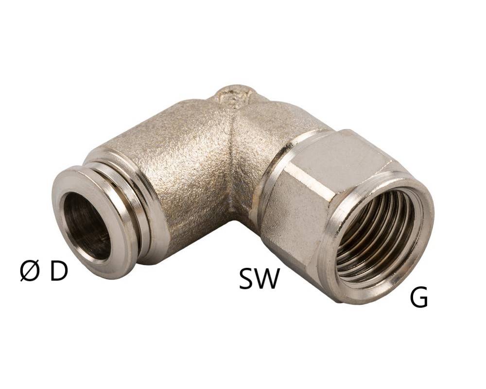 Cuple L push-in metalice cu filet interior