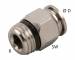Cupla dreapta push-in metalica cu filet exterior conic scurt, R 3/8&QUOT; - 8 mm