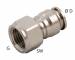 Cupla dreapta push-in metalica cu filet interior, M5 - 4 mm