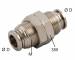 Cupla dreapta push-in metalica pentru panou, 4 mm