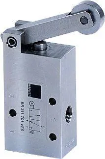 Distribuitor 3/2 actionare mecanica, cu rola - INOX