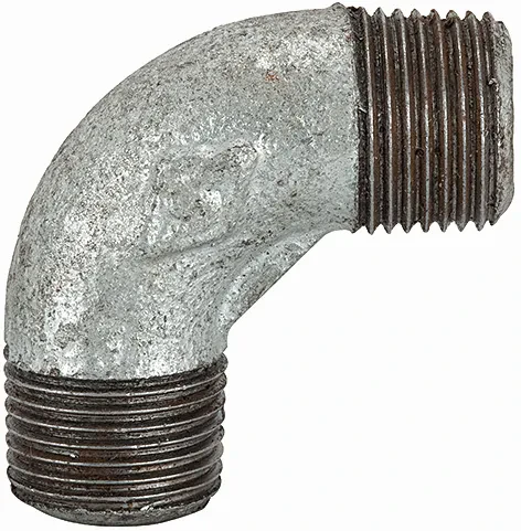 Cot 90° cu filete exterioare, din fonta maleabila