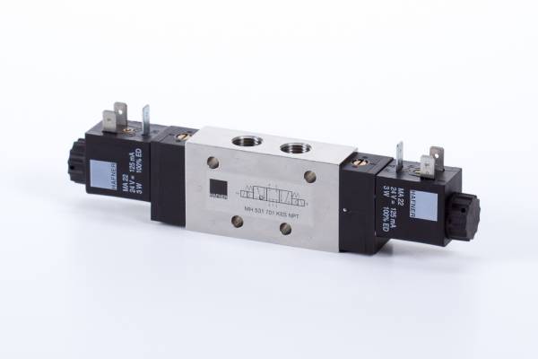 Distribuitor 5/3 electric, centru presurizat - INOX