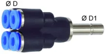 Distribuitor Y cu 4 conexiuni push-in si adaptor