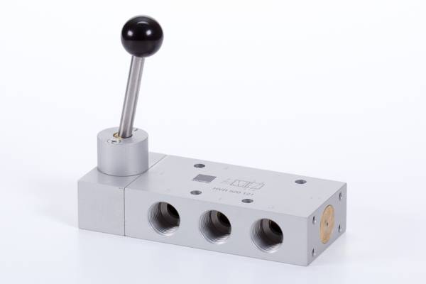 Distribuitor 5/2 actionare cu maneta - cu retinere, G 1/2, 3000 l/min